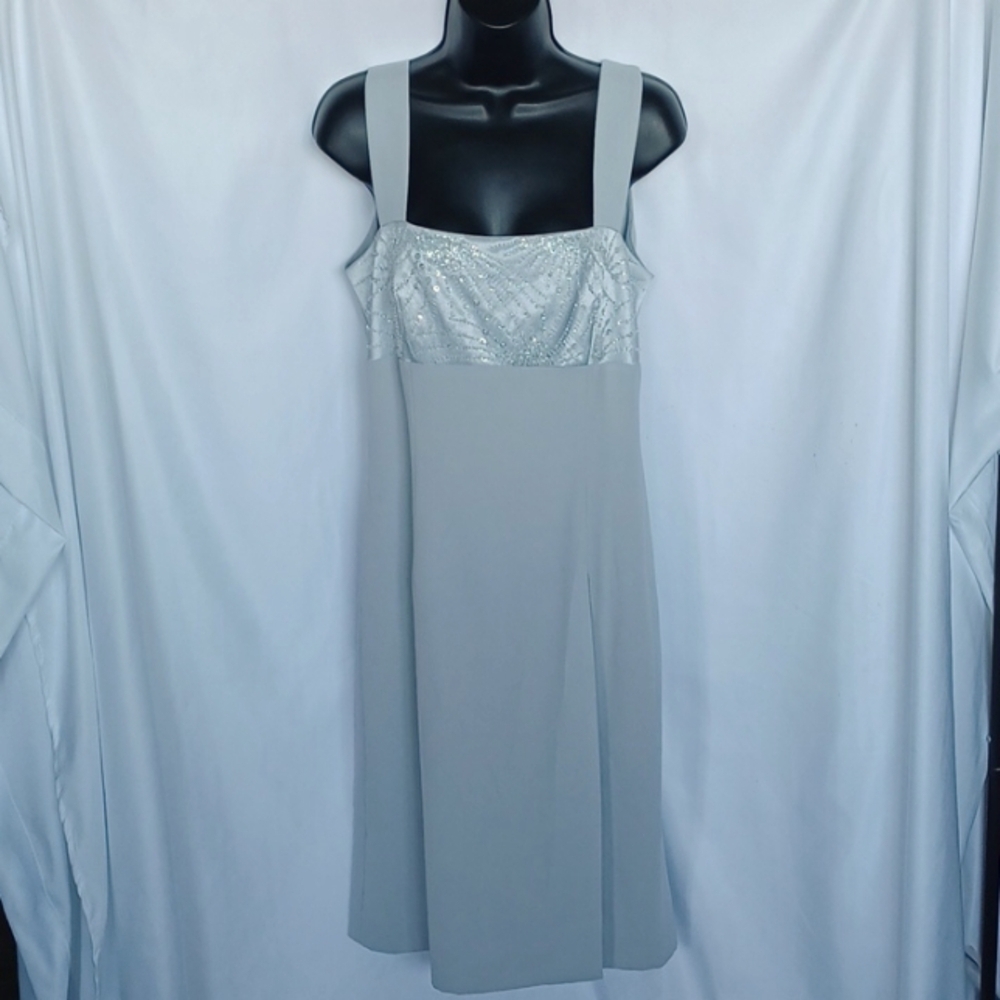 Victor Costa Gray & Silver Beaded Vintage Dress